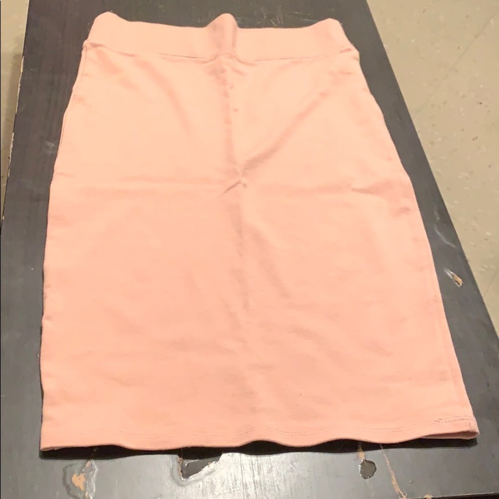 Nude pink midi skirt